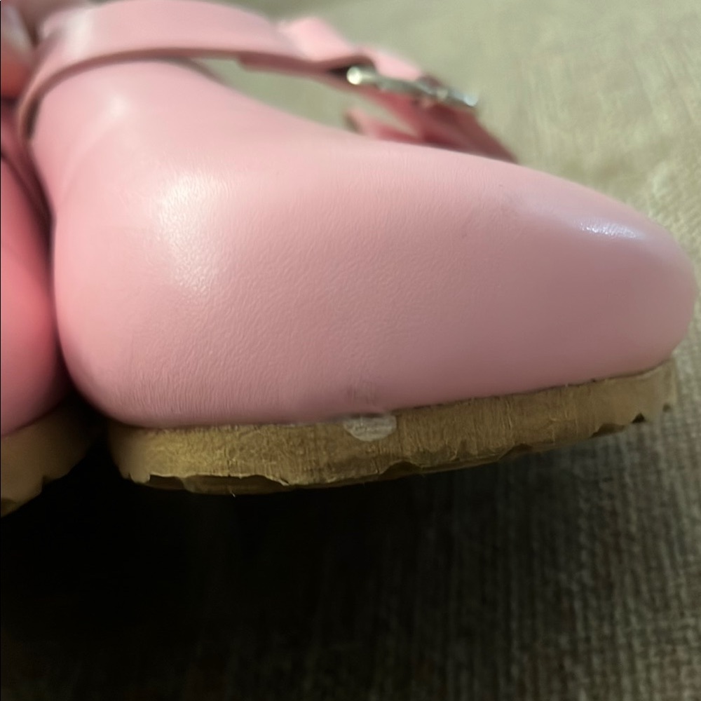 Chase + Chloe Pink Slip-On Mules with Silver Buckle - Picture 7 of 10